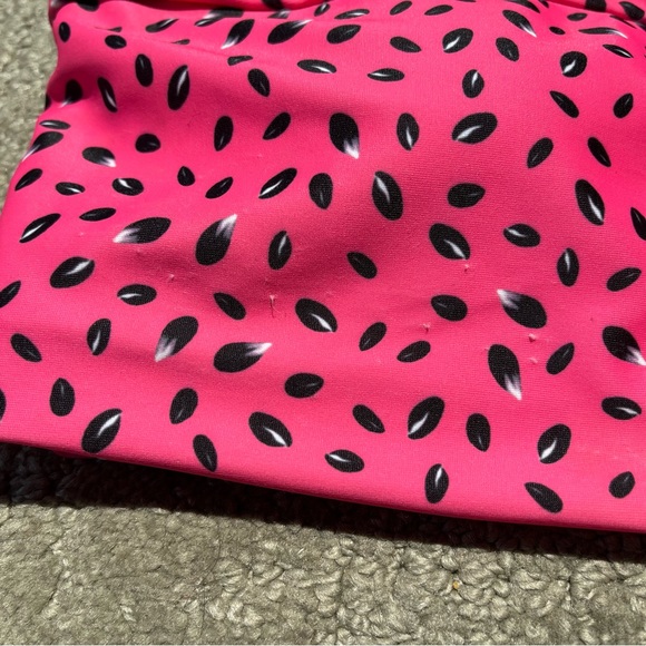 Women's Bandeau Bikini Top size Large in Pink Watermelon Seed Design - Picture 4 of 6